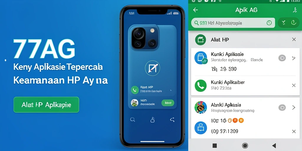 Antarmuka aplikasi Kunci Aplikasi 77AG yang modern dan aman.