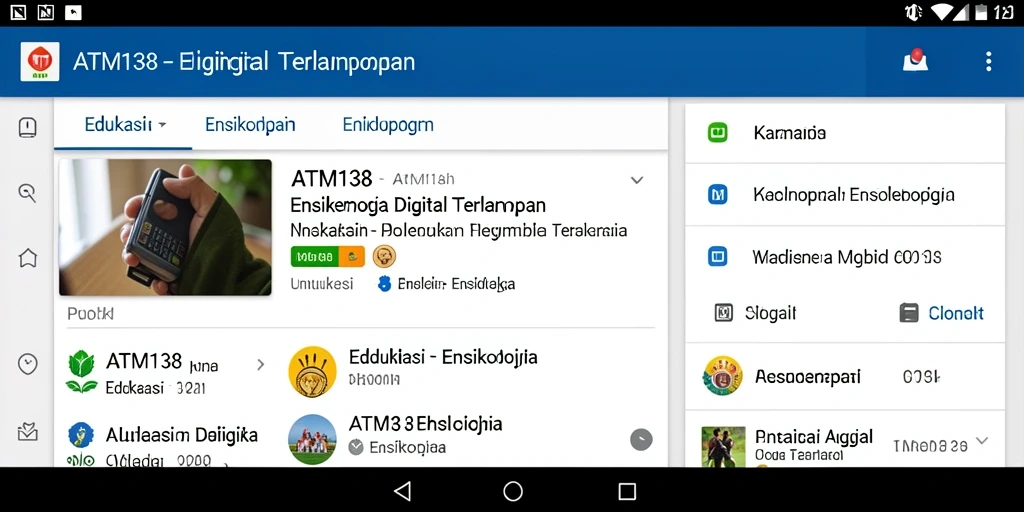 Tampilan antarmuka aplikasi Ensiklopedia ATM138 yang modern.