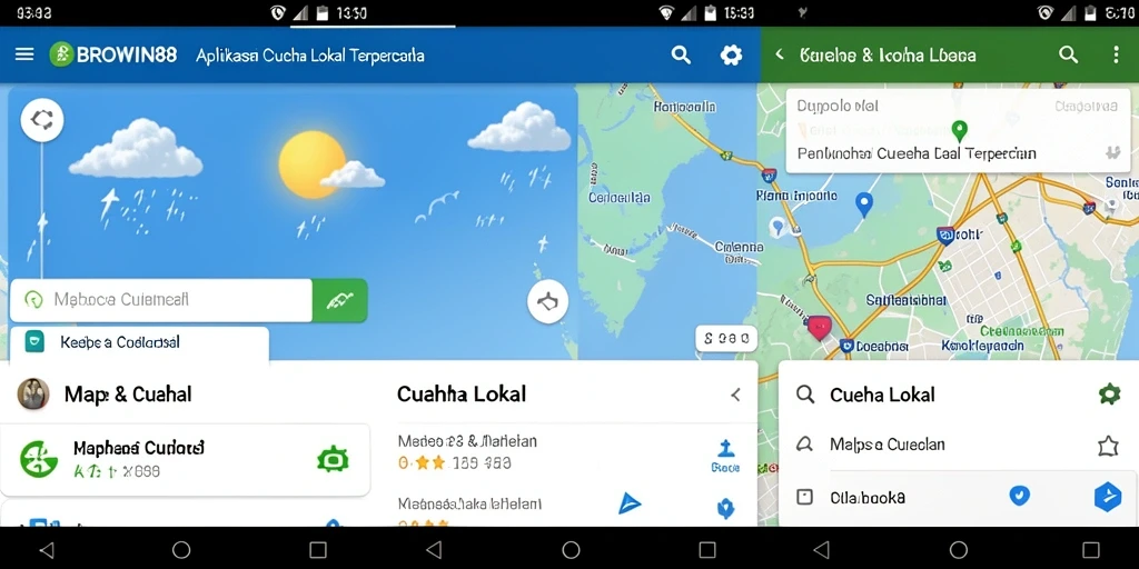 Tampilan antarmuka BROWIN88 menampilkan informasi cuaca lokal yang jelas.