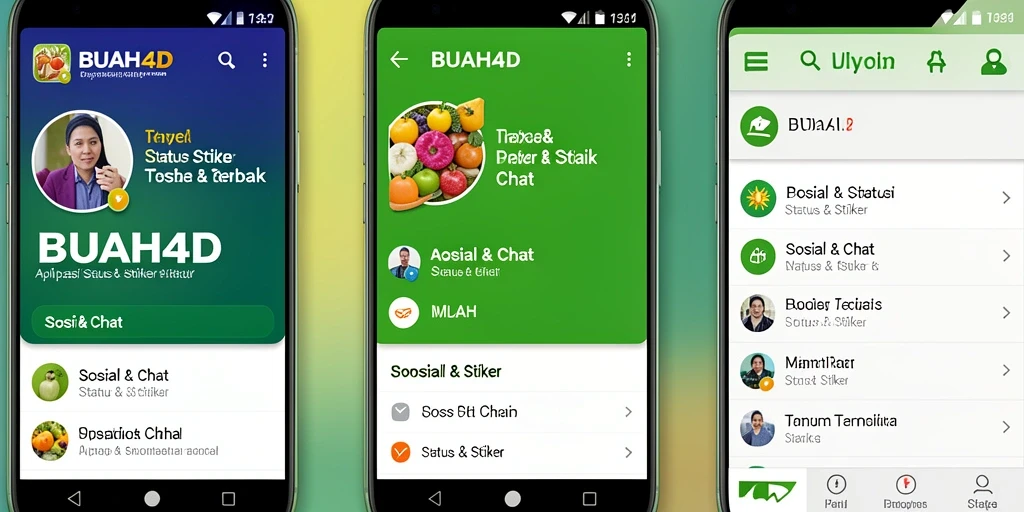 Antarmuka BUAH4D yang memukau dengan pilihan stiker kreatif.