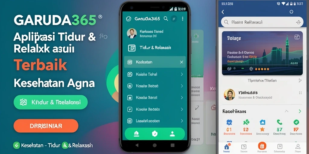 Antarmuka GARUDA365 dengan fitur Tidur & Relaksasi yang mudah digunakan.
