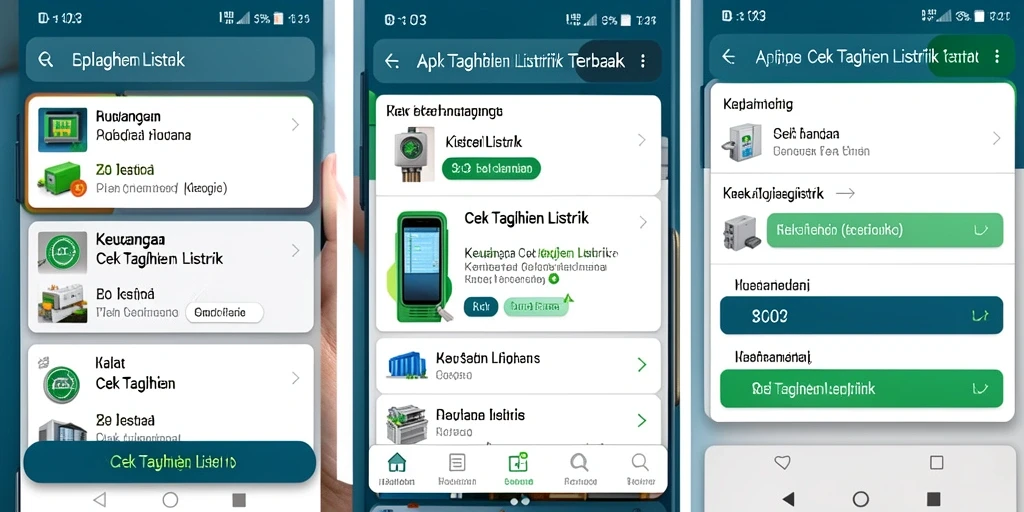 Screenshot utama HO3 menampilkan fitur cek tagihan listrik yang user-friendly.