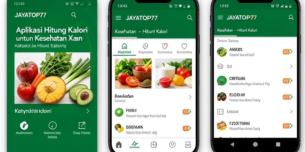 Tampilan antarmuka JAYATOP77 yang rapi dan informatif untuk menghitung kalori.