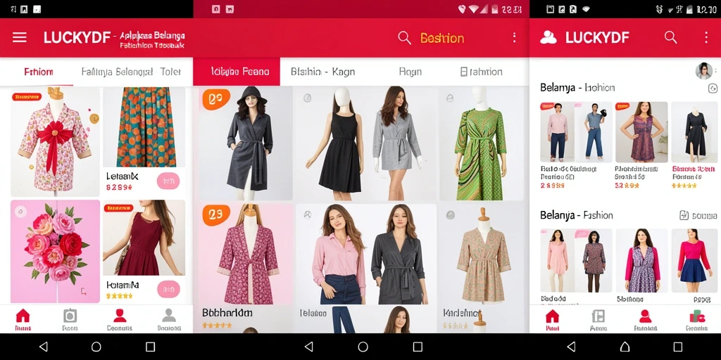 Tampilan antarmuka fashion yang menarik di aplikasi LUCKYDF.