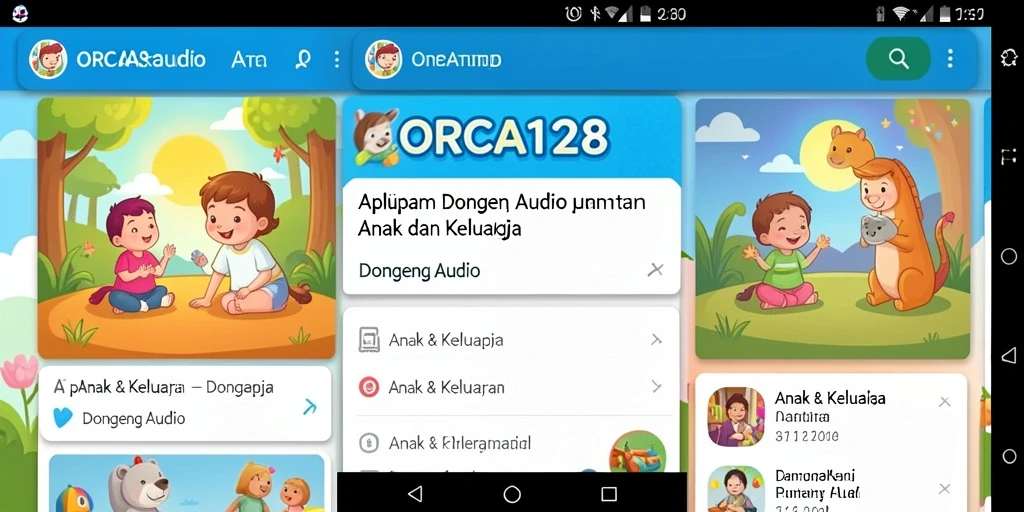 Antarmuka user-friendly aplikasi Dongeng Audio ORCA128.