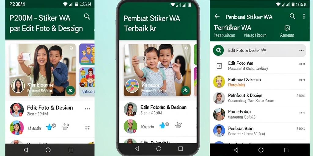 Tampilan antarmuka P200M yang mudah digunakan untuk membuat stiker WA.
