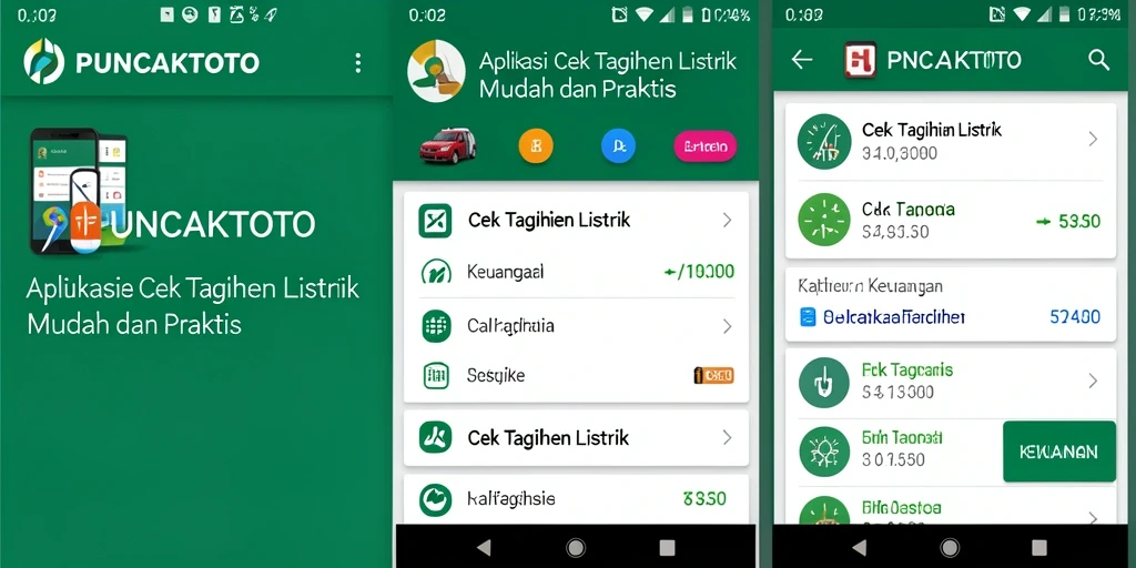 Tampilan antarmuka PUNCAKTOTO untuk cek tagihan listrik yang user-friendly.