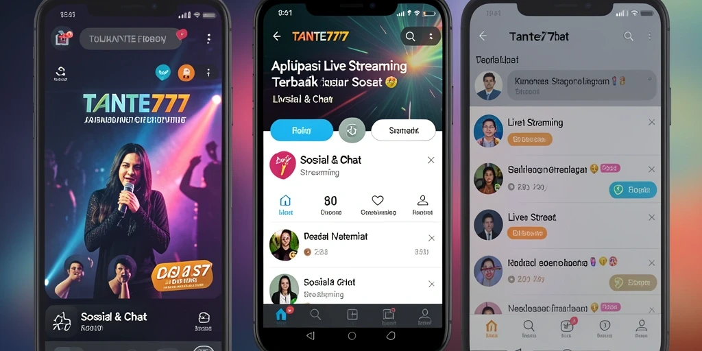 Tampilan antarmuka TANTE777 yang menarik saat live streaming.