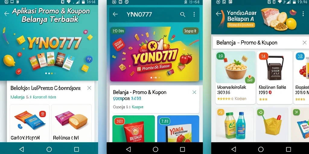 Antarmuka aplikasi YONO777 menampilkan berbagai promo dan kupon menarik.